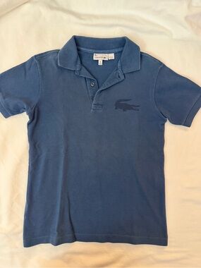 Lacoste Boys' Navy Blue Short Sleeve Croc Logo Polo
